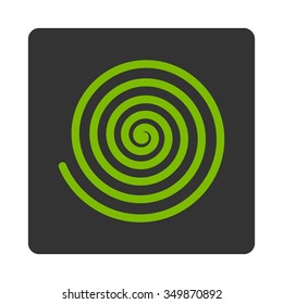 Hypnosis vector icon. Style is flat rounded square button, eco green and gray colors, white background.