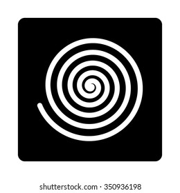 Hypnosis vector icon. Style is flat rounded square button, white and black colors, white background.