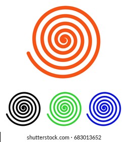 Hypnosis vector pictogram. Illustration style is a flat iconic colored symbol with different color versions.