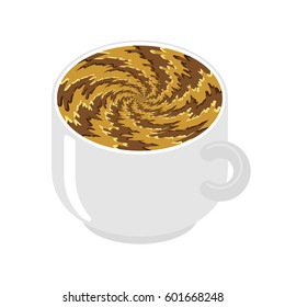 Hypnot coffee mug. hypnosis aroma swirl. Invigorating Hypnotic drink isolated.