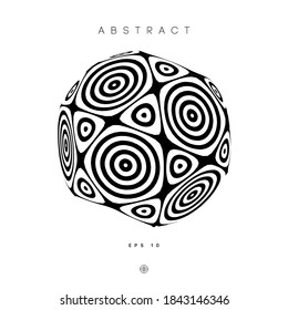 Hypnotic abstract circles logo. Optical illusion illustration of Mind logo design. EPS 10.