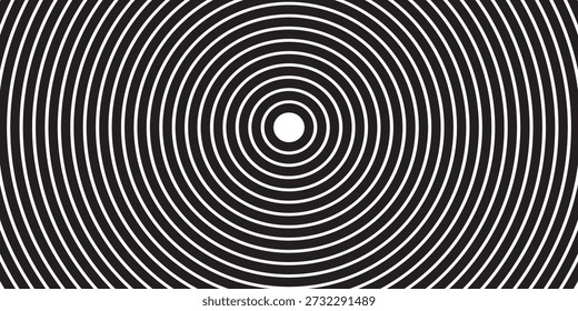 Patrón de espiral hipnótico en blanco y negro con círculos concéntricos. Perfecto para diseños psicodélicos y trippy.

