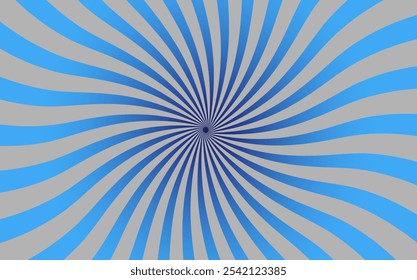 Hypnotic Blue and Gray Wavy Line Pattern. Vintage radial texture.