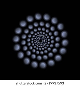 Una espiral azul hipnótica de puntos brillantes que atraen al ojo hacia infinita danza cósmica cautivadora con radial
