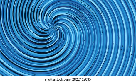 Hypnotic blue swirl, dark circular tunnel, concentric spiral lines, vintage texture overlay, oceanic movement