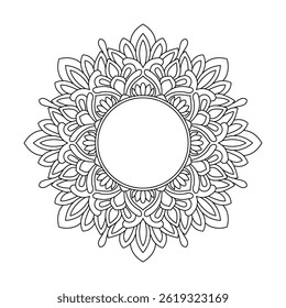 Hypnotic Circular Flow Mandala for Coloring Book Page