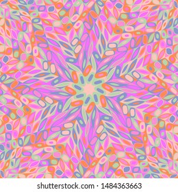 Hypnotic colorful tiled pattern background - floral circular psychedelic vector graphic