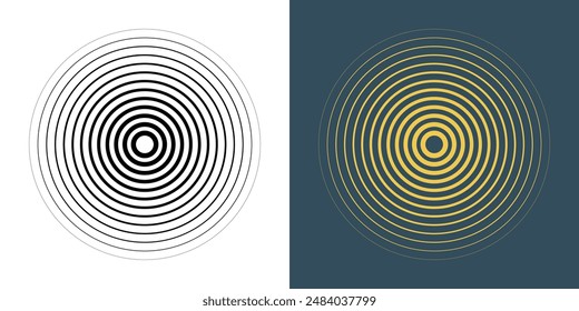 Fondo de patrón de línea radial de círculo concéntrico hipnótico