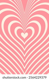 Hypnotic concentric hearts groovy background