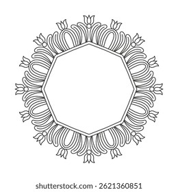 Mandala de círculos cósmicos hipnóticos para colorir página do livro