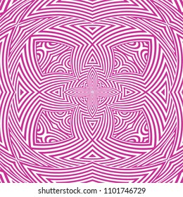 Hypnotic Deep Rose Flower Stripe Shapes Vector 219