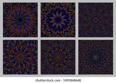 Hypnotic dynamic mosaic pattern background set - circular abstract vector graphic design