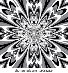 hypnotic flower black and white