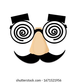 Hypnotic Glasses Nose On Transparent Background Vector