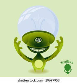 Hypnotic green power hungry alien. Beware!