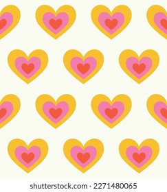 Hypnotic heart seamless pattern design. Vector illustration. 