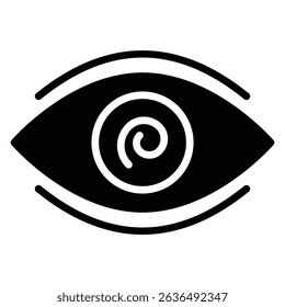 Hypnotic icon Flat outline fill black and white
