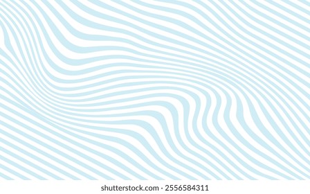 Hypnotic light blue wavy lines create an abstract optical illusion pattern, perfect for design, backgrounds, or art textures. Vibrant, seamless, and dynamic