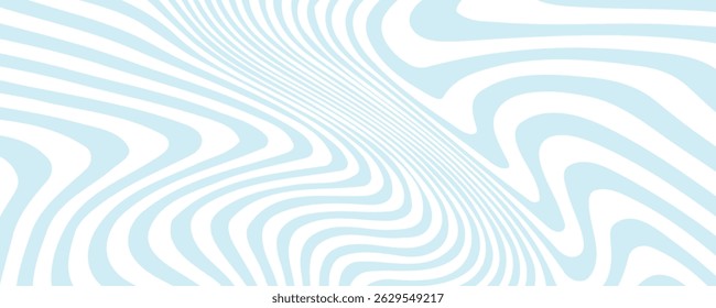 Hypnotic light blue wavy lines create an abstract optical illusion pattern, perfect for design, backgrounds, or art textures. Vibrant, seamless, and dynamic