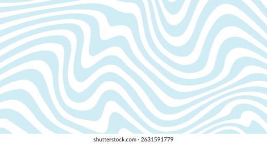 Linhas onduladas azuis claras hipnóticas criam um padrão de ilusão óptica abstrata, perfeito para design, fundos ou texturas de arte. Vibrante, perfeito e dinâmico