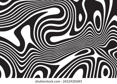 Padrão de linha hipnótica criando um sentido dinâmico de movimento com cor preta em um fundo transparente. pode ser usado para decoração, cartaz e fundo de banner