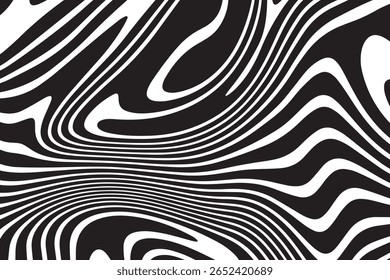 Padrão de linha hipnótica criando um sentido dinâmico de movimento com cor preta em um fundo transparente. pode ser usado para decoração, cartaz e fundo de banner
