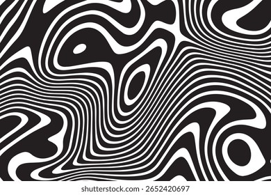 Padrão de linha hipnótica criando um sentido dinâmico de movimento com cor preta em um fundo transparente. pode ser usado para decoração, cartaz e fundo de banner