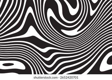 Padrão de linha hipnótica criando um sentido dinâmico de movimento com cor preta em um fundo transparente. pode ser usado para decoração, cartaz e fundo de banner