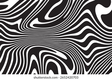 Padrão de linha hipnótica criando um sentido dinâmico de movimento com cor preta em um fundo transparente. pode ser usado para decoração, cartaz e fundo de banner