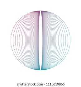 Hypnotic lineart on white pink and blue