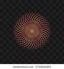 Mandala Radiante De Flor Hipnótica De Néon