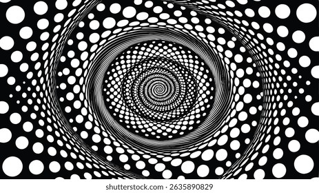 Hipnótica Op Art Espiral Círculos Ilusão óptica Fundo