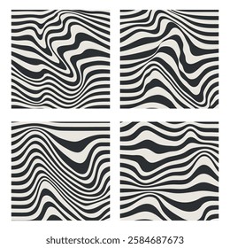 A hypnotic optical illusion pattern with wavy lines. Perfect for creating mind-bending designs for posters, album covers, and merchandise