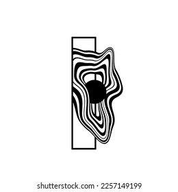 Hypnotic optical vector illustration. Abstract multidimensional waves, rectangle and a circle.