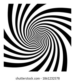 Hypnotic pattern. Twisted spiral into infinity. Concept for background, interior decor, wallpaper, cover, poster. Abstraction stirring up consciousness. Isolated object. Vector illustration.