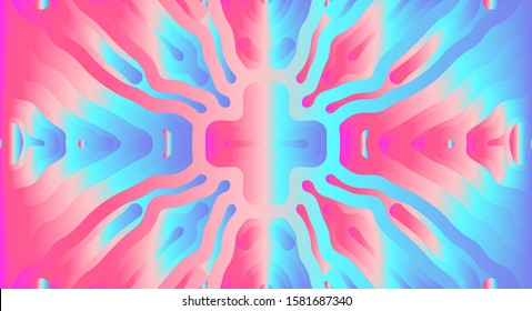 Hypnotic psychedelic vector background with holographic rainbow-colored stains. Hippie 70s style turing pattern made by generative algorithm. Concept image of visual hallucinations, optical illusions.