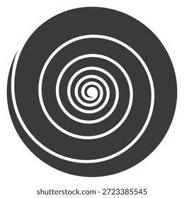Hypnotic radial motion. Black spiral line logo