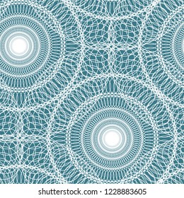 Hypnotic rounds ornament. Vector lacy seamless pattern for your unusual abstract design.