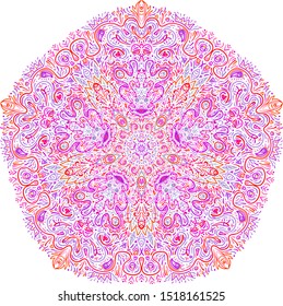 Hypnotic shamanic acid pattern. Hand drawn design in ethnic Indian style. Mystic abstract background, hippie and boho texture. Occult and tribal fusion vector trippy.  