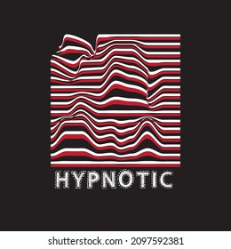 hypnotic slogan print for t-shirt. irregular stripe print