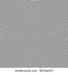 Hypnotic Spiral Abstract Background. Retro Style. Black And White. Vector.