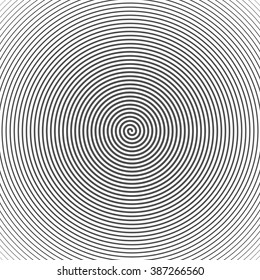 Hypnotic Spiral Abstract Background. Retro Style. Black And White. Vector.