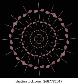 Espiral hipnótica de formas Abstractas Negro