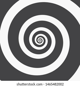 Hypnotic Spiral Background. Black Spiral on White or Vice Versa. Monochrome Vector Illustration