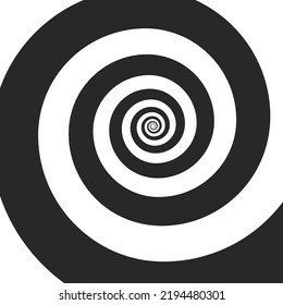 Hypnotic spiral background, Black and white. Vector illustration