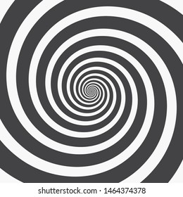 Hypnotic Spiral Background. Four Black Spirals on White or Vice Versa. Monochrome Vector Illustration