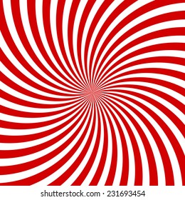 Hypnotic spiral background for hypnosis or optical illusion design or Christmas background. Vector illustration - eps10