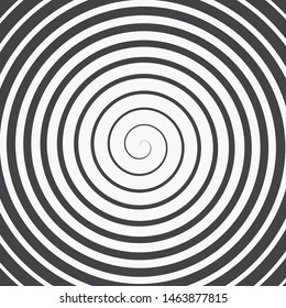 Hypnotic Spiral Background. Monochrome Vector Illustration