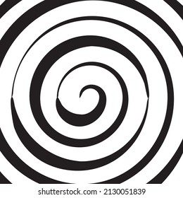 Hypnotic spiral background. Swirl wave pattern, whirl vortex wallpaper, whirlwind, coil vector illustration