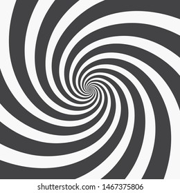 Hypnotic Spiral Background. Ten Black Spirals on White or Vice Versa. Monochrome Vector Illustration